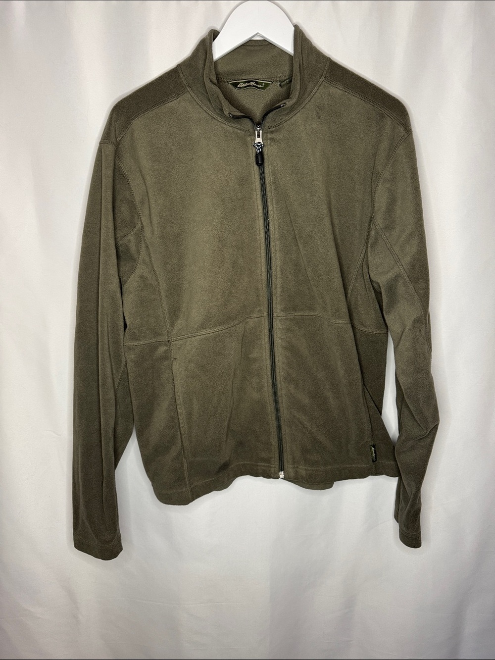 Eddie Bauer Olive Green Full-Zip Fleece Jacket large men’s